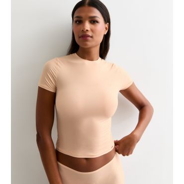 Women's Cream Smooth Microfibre T-Shirt Dorina New Look