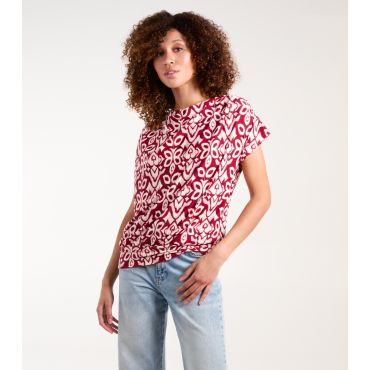 Women's Burgundy Cowl-Neck Top Blue Vanilla New Look