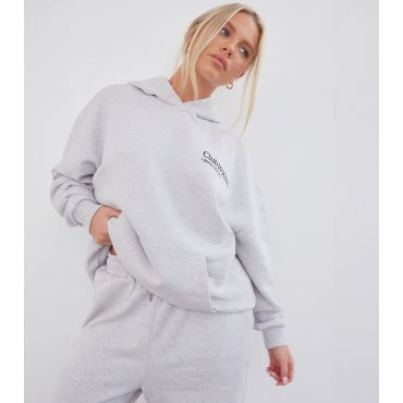 Women's Grey Oversized Hoodie WKNDGIRL New Look