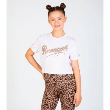Girls' White Crop Logo T-Shirt Pineapple New Look