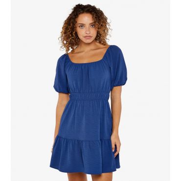 Women's Bright Blue Milkmaid Mini Dress Apricot New Look