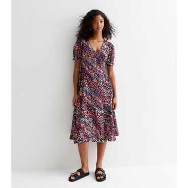 Women's Multicoloured Animal Print Midi Dress Sunshine Soul New Look