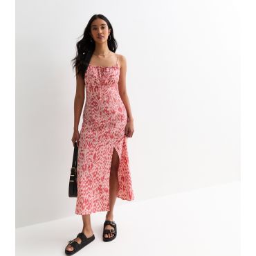 Women's Red Animal-Print Maxi Dress Sunshine Soul New Look