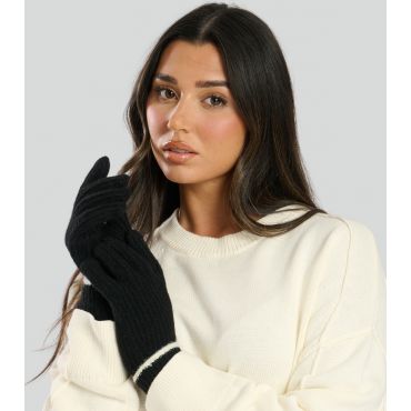 Black Contrast Stitch Gloves South Beach New Look