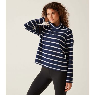 Women's Navy Stripe Havendo Cotton-Blend Sweatshirt Regatta New Look