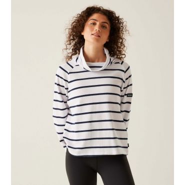 Women's White Stripe Havendo Cotton-Blend Sweatshirt Regatta New Look