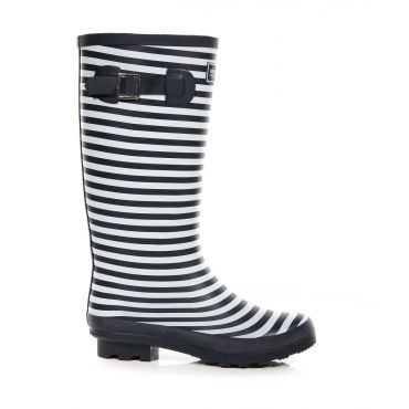 Women's Navy Stripe Wellington Boots Regatta New Look