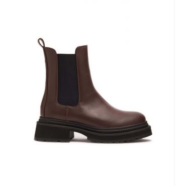 Women's Dark Brown Faux Leather Chelsea Boots London Rebel New Look