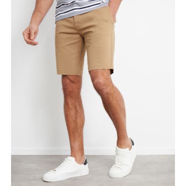 Men's Stone Regular Chino Shorts Threadbare New Look