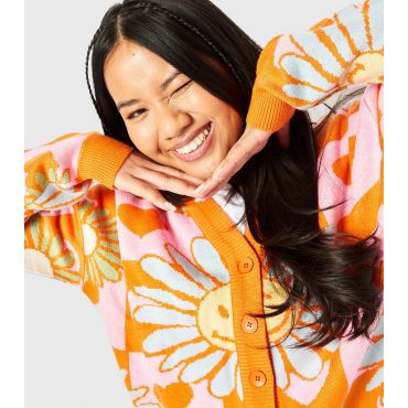 Women's Multicoloured Love Heart Print Cardigan Skinnydip New Look