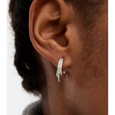 Silver Plated Diamanté Triple Hoop Earrings New Look