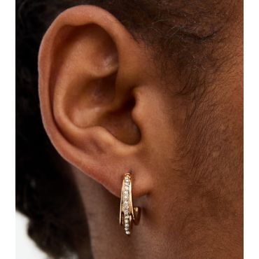 18ct Gold Plated Diamanté Triple Hoop Earrings New Look