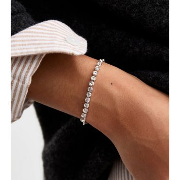 Silver Plated Diamanté Bracelet New Look