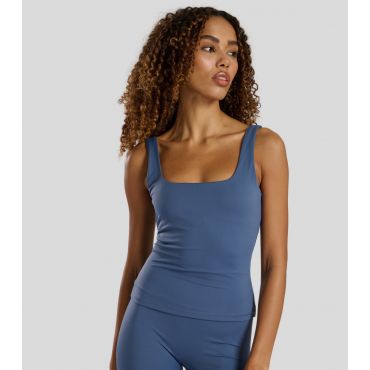 Women's Blue Scoop Neck Built-In-Bra Vest Top South Beach New Look
