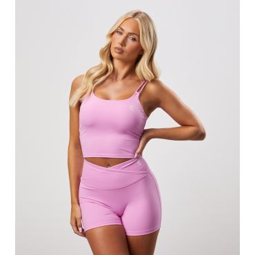 Women's Pink Longline Strappy Sports Bra Gym King New Look