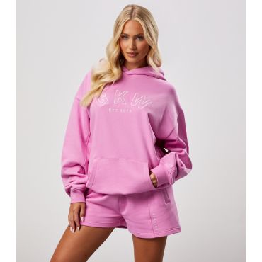 Women's Pink Relaxed Fit Logo Hoodie Gym King New Look