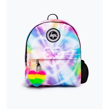 Rainbow Tie Dye Heart Iconic Backpack HYPE New Look
