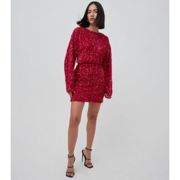 Women's Red Sequinned Mini Dress WKNDGIRL New Look