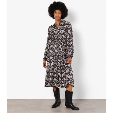 Women's Dark Grey Ikat Print Shirt Dress Apricot New Look