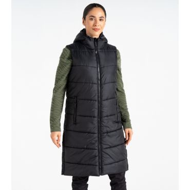 Women's Black Distinguish Long Padded Gilet Dare 2b New Look