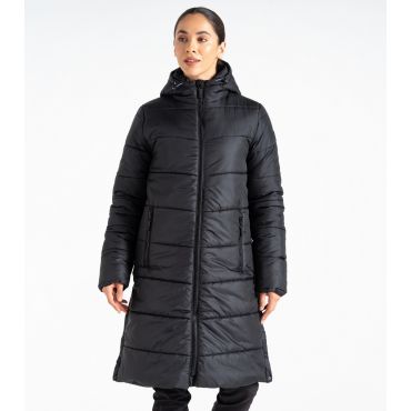 Women's Black Distinguish Long Padded Jacket Dare 2b New Look