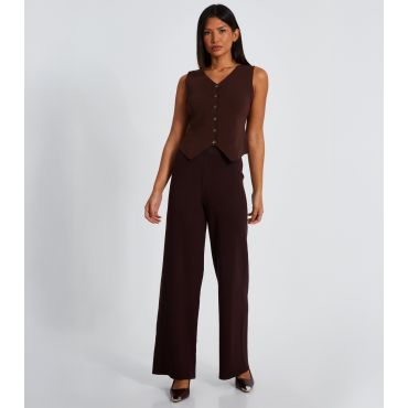 Women's Light Brown Straight Leg Knitted Trousers Quiz New Look