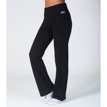 Women's Black Wide Leg Stretch Cotton Trousers Pineapple New Look