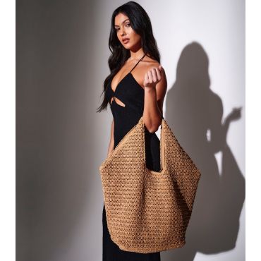 Camel Woven Oversized Shoulder Bag South Beach New Look