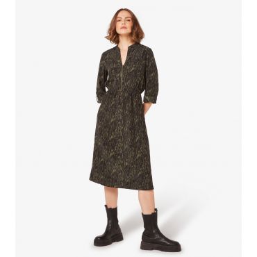 Women's Green Abstract Print Midi Dress Apricot New Look