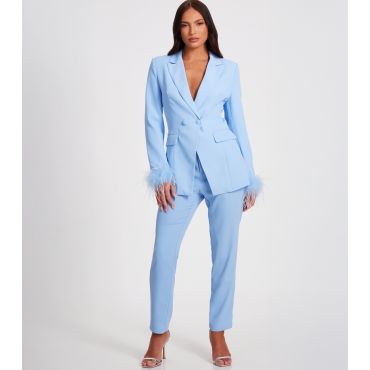 Women's Blue Tailored Trousers Quiz New Look