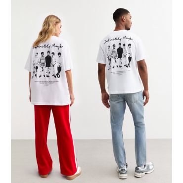 Women's Unisex White Oasis Definitely Maybe Album Artwork Print T-Shirt Only and Sons New Look