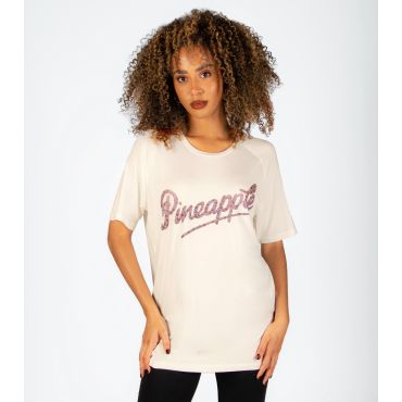 Women's Cream Logo Print T-Shirt Pineapple New Look