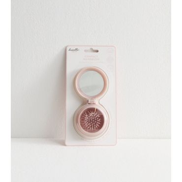 Pink Hair Brush and Mirror Compact Danielle New Look