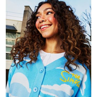 Women's Blue Simpsons Cloud Knit Cardigan Skinnydip New Look