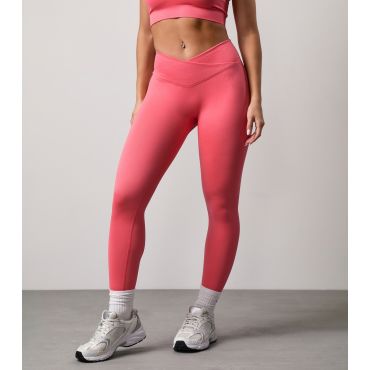 Women's Bright Orange Transform Wrap Leggings Gym King New Look