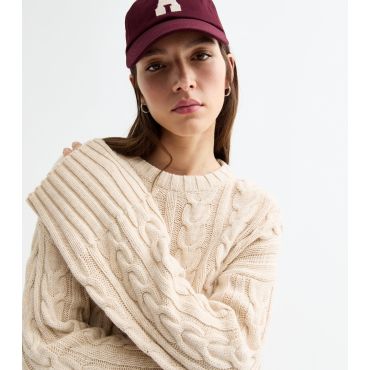 Women's Cream Oversized Cable Knit Jumper Tokyo Doll New Look