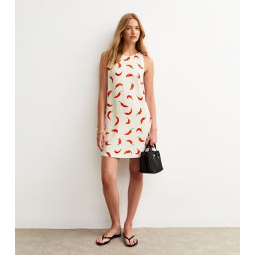 Women's Red Chilli Print Shift Mini Dress New Look