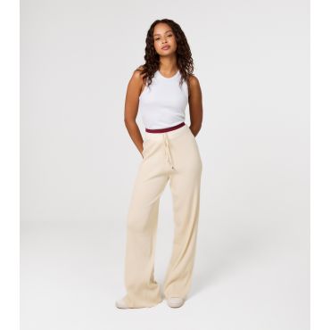 Women's Of White Contrast Waistband Wide Leg Joggers Pink Vanilla New Look