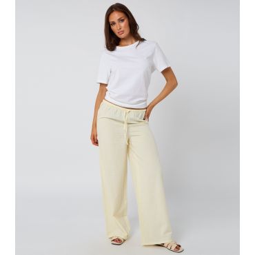 Women's Lemon Yellow Wide Leg Elasticated Trousers Urban Bliss New Look