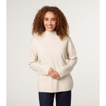 Women's Stone Button Detail Jumper Blue Vanilla New Look