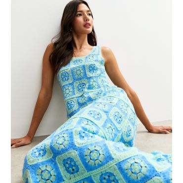 Women's Blue Crochet Maxi Dress Sunshine Soul New Look