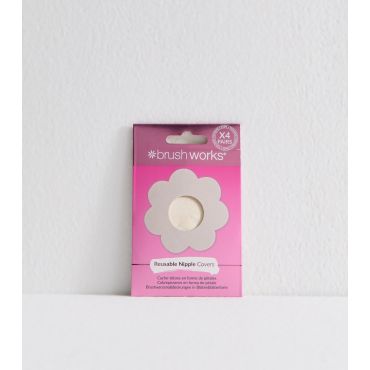 Pack of 4 Pale Pink Reusable Fabric Nipple Covers Brushworks New Look