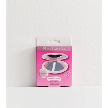 Pink Compact Mirror Brushworks New Look