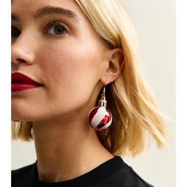 Gold Tone Christmas Bauble Drop Earring New Look