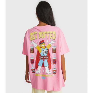 Women's Pink The Simpsons Get Duffed Print T-Shirt Skinnydip New Look