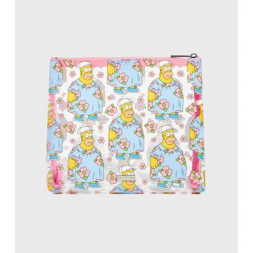 Light Blue Homer Simpson Print Wash Bag Skinnydip New Look