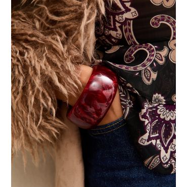 Burgundy Resin Curved Bangle New Look