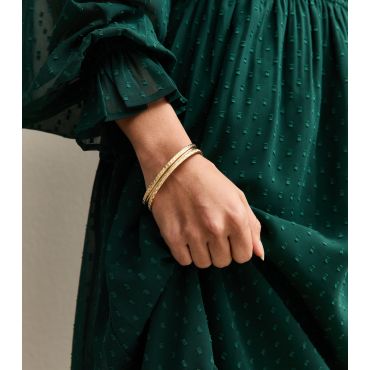 Gold Tone Pack of 4 Skinny Bangles New Look