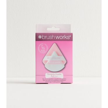 Pink Triangular Powder Puff Duo Brushworks New Look
