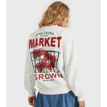 Women's Clothing White Grown With Love Sweatshirt Custard New Look